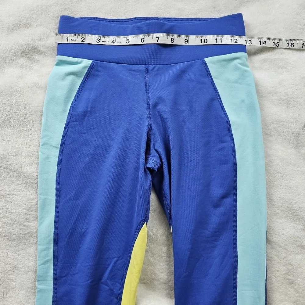 Michi Canyon Colorblock Compression Leggings Blue Yellow Small Luxury Activewear - Picture 8 of 12